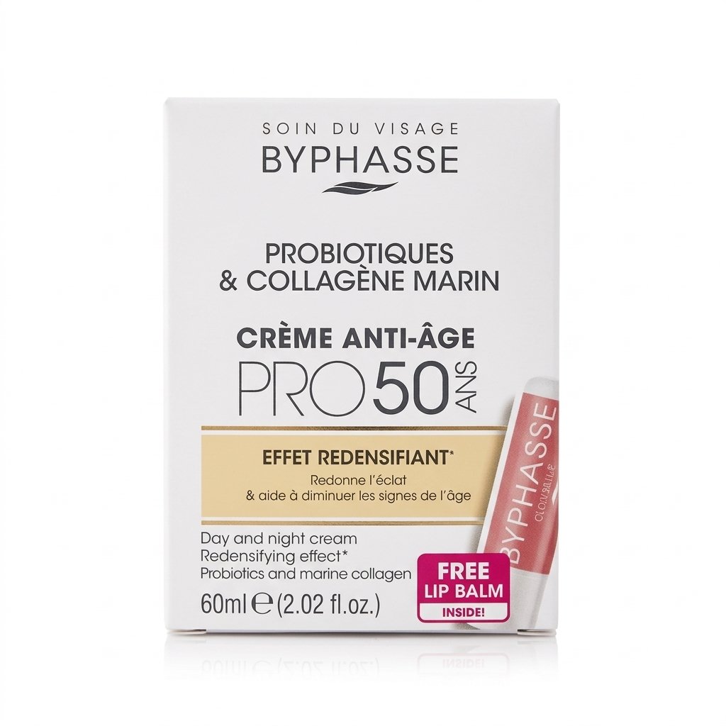BYPHASSE – PROBIOTIQUES & COLLAGÈNE MARIN CRÈME ANTI-ÂGE PRO 50 ANS – Redensifiant – 60ml H&O Parapharmacie - Algérie BYPHASSE – PROBIOTIQUES & COLLAGÈNE MARIN CRÈME ANTI-ÂGE PRO 50 ANS – Redensifiant – 60ml H&O Parapharmacie - Algérie