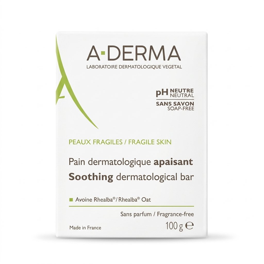 A-DERMA – Pain dermatologique apaisant – Nettoyant doux et apaisant pour peaux fragiles – 100 g H&O Parapharmacie - Algérie A-DERMA – Pain dermatologique apaisant – Nettoyant doux et apaisant pour peaux fragiles – 100 g H&O Parapharmacie - Algérie